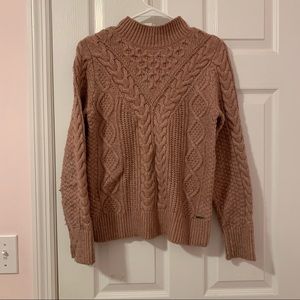 Dusty Rose Cable Knit Sweater